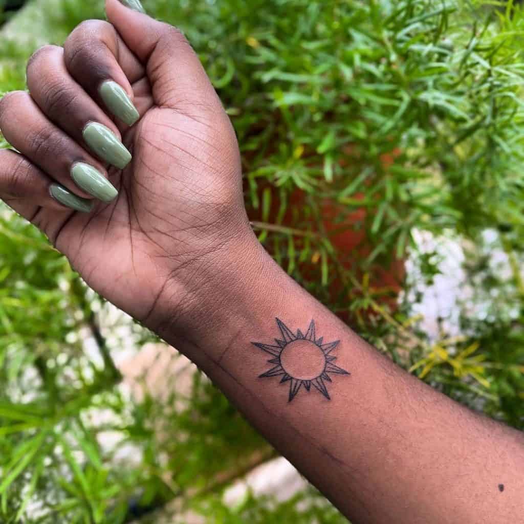 Traditional Sun Tattoo 2