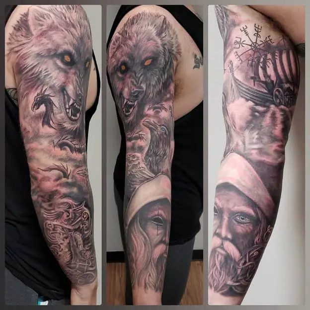 Wolf And Viking Sleeve
