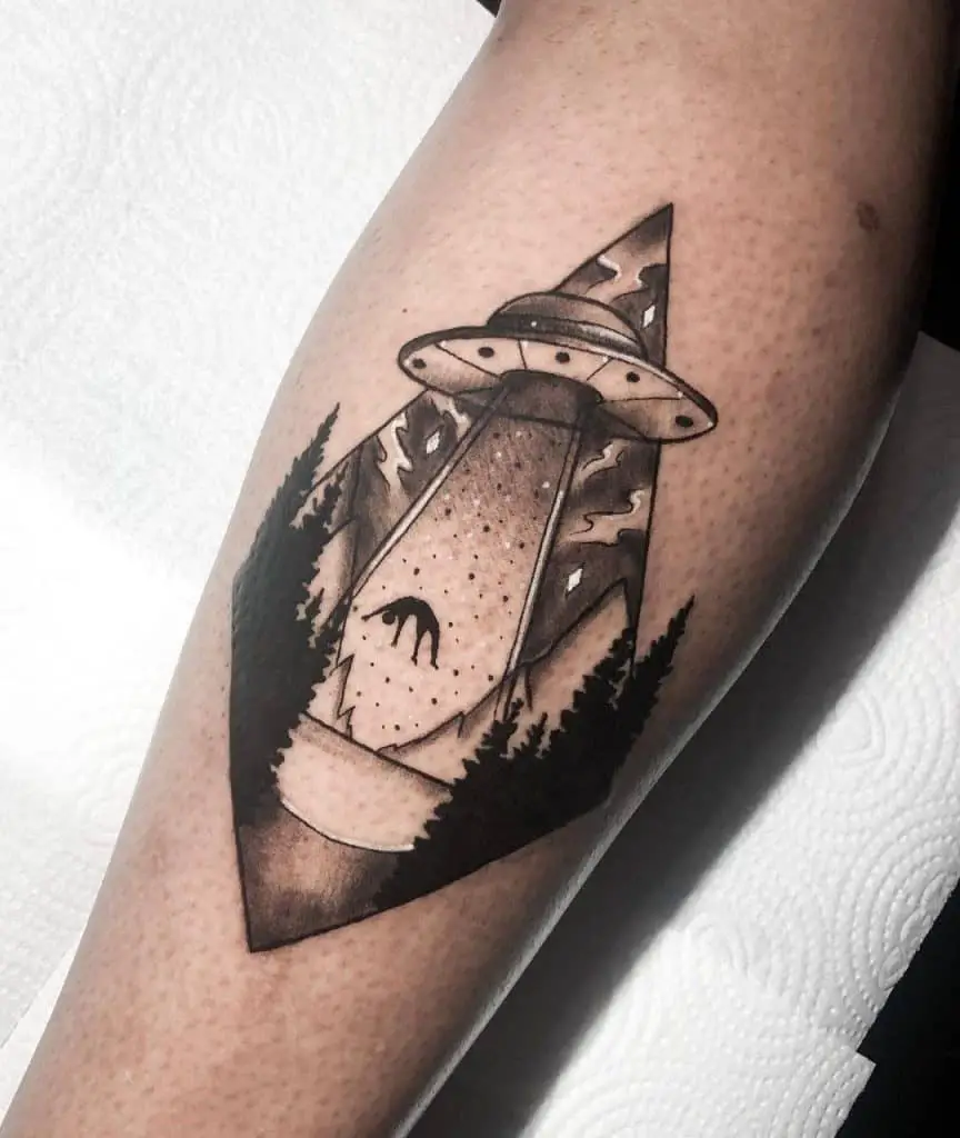 Alien Inspired Blackwork Tattoo