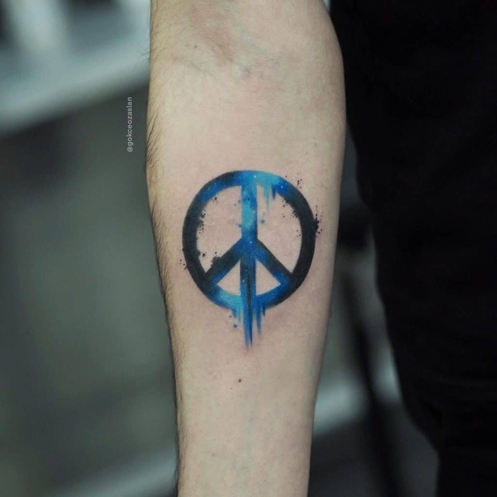 Blue Forearm Peace Symbol 