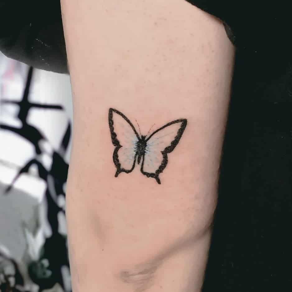 Butterfly Hand-Poked Tattoo Ideas 3