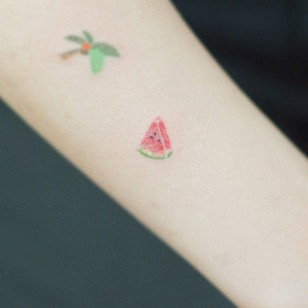 Fruit Hand-Poked Tattoo Ideas 2