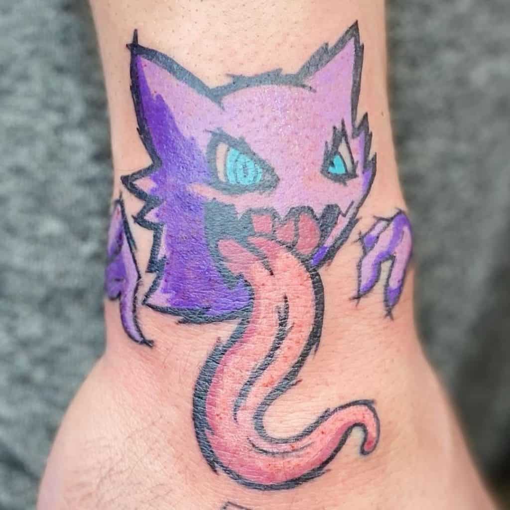 Ghost Pokemon with Long tongue Tattoo