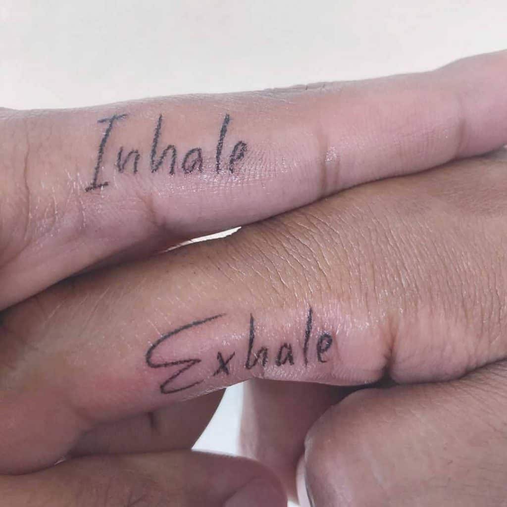 Hand-Poked Quotes and Phrases Tattoo Ideas 3