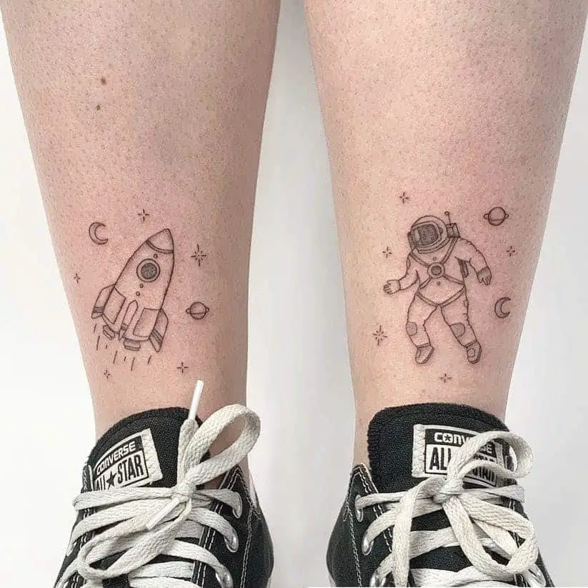 Matching Ankle Tattoos Black Design 
