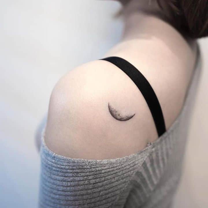 Moon Hand-Poked Tattoo Ideas 5