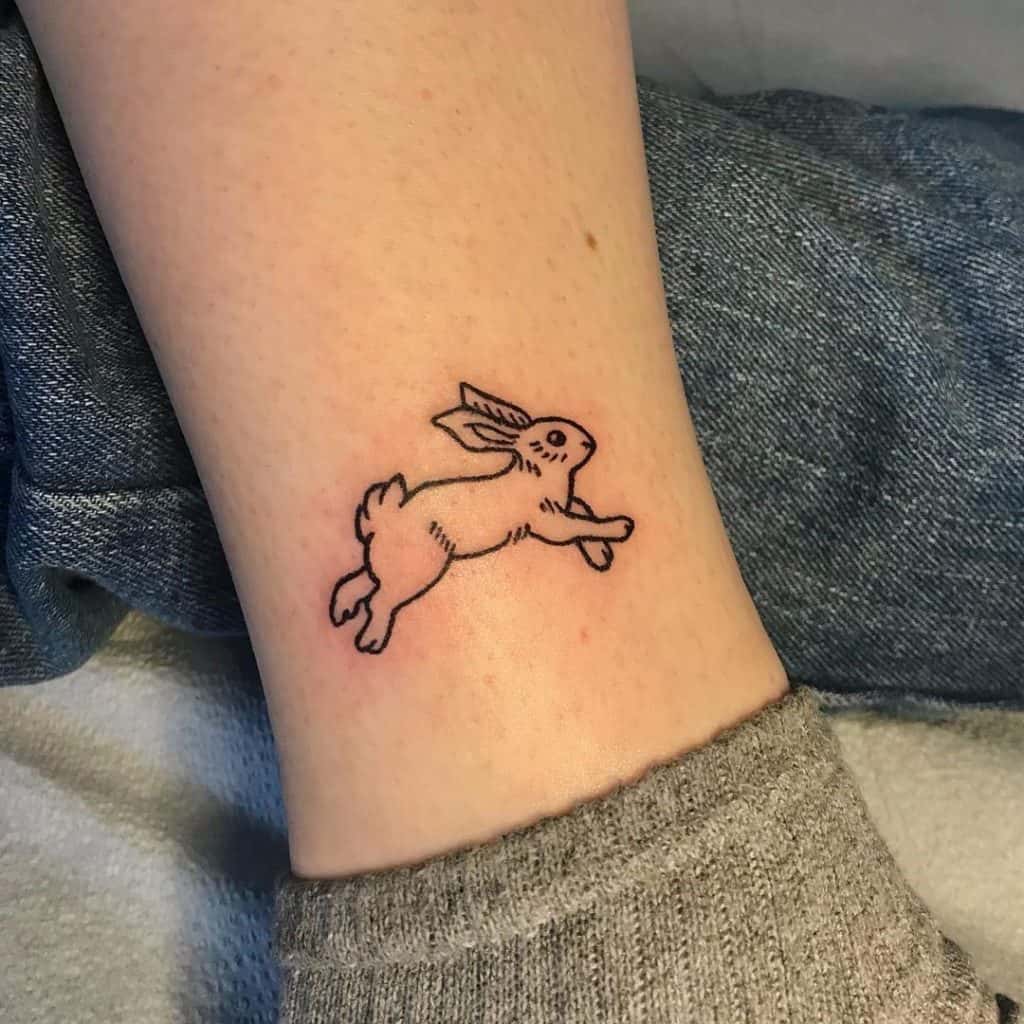 Rabbit Ankle Tattoo Idea
