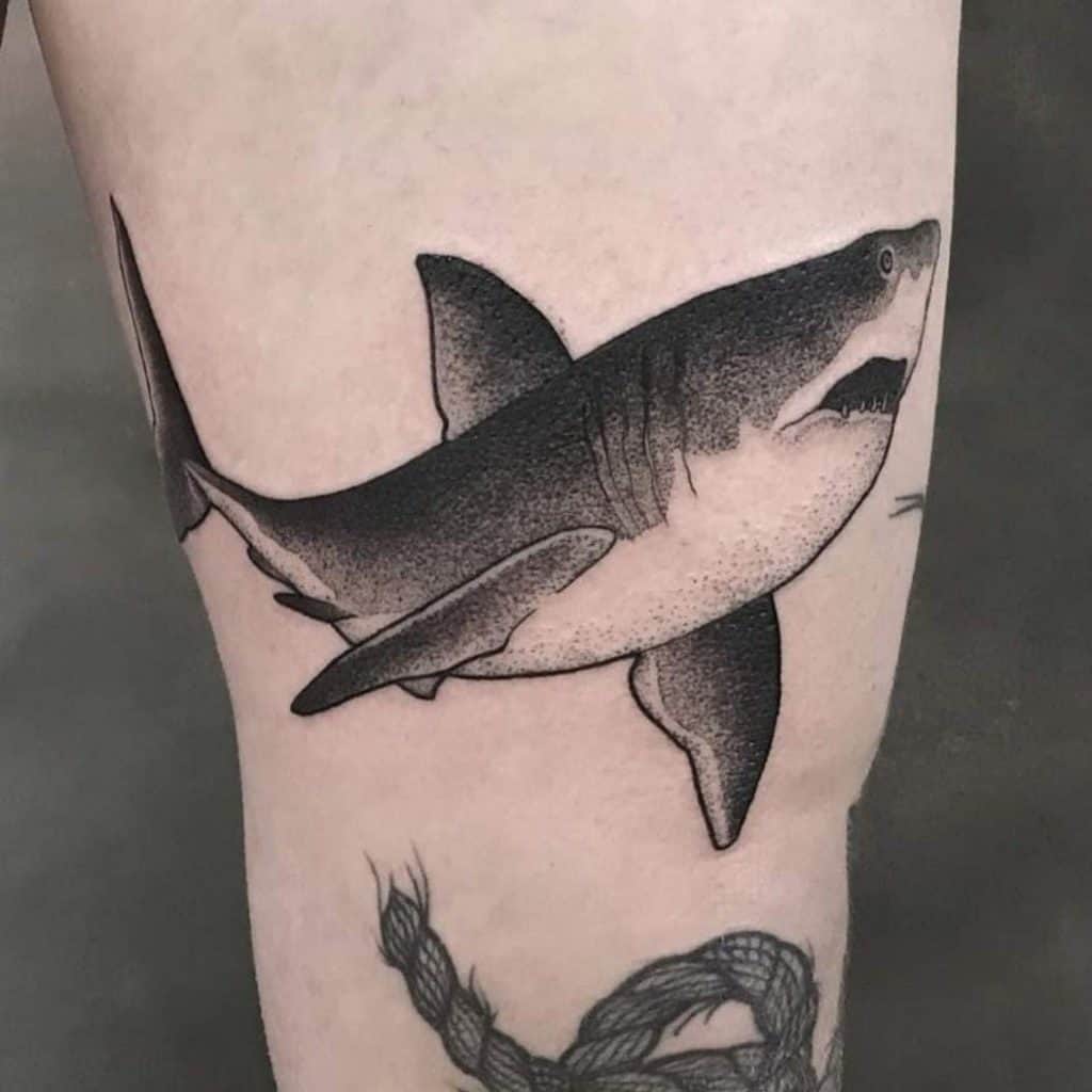 Shark Small Blackwork Tattoo 