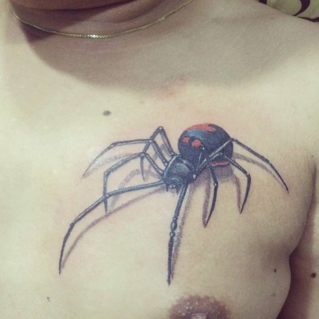 Spider 3D Tattoo Designs on Chest