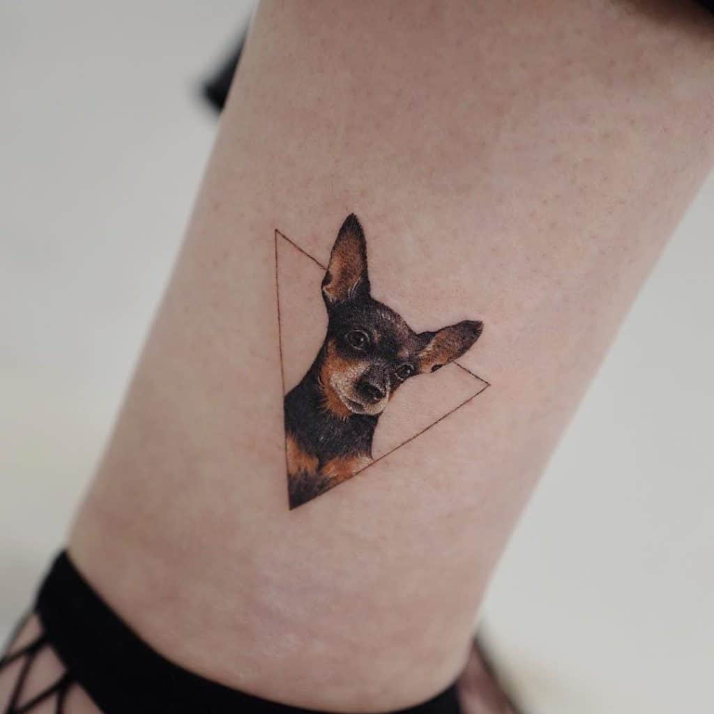 Womens Ankle Tattoos Dog Design 