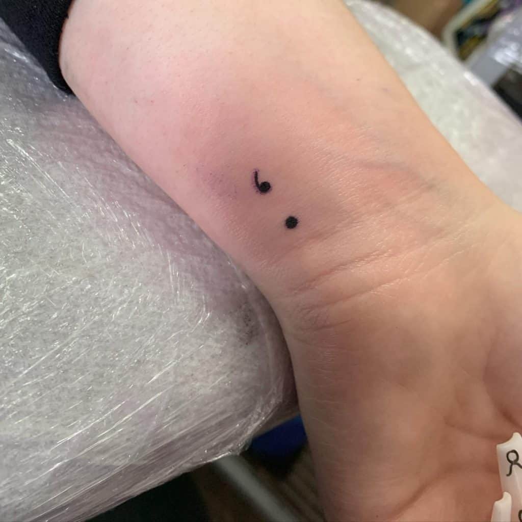 Semicolon tattoo with big meanings 2