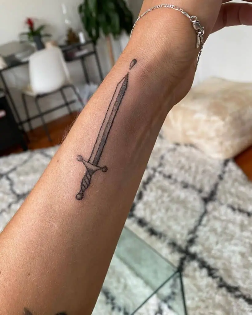 Sword Olive Twigs Tattoo 2