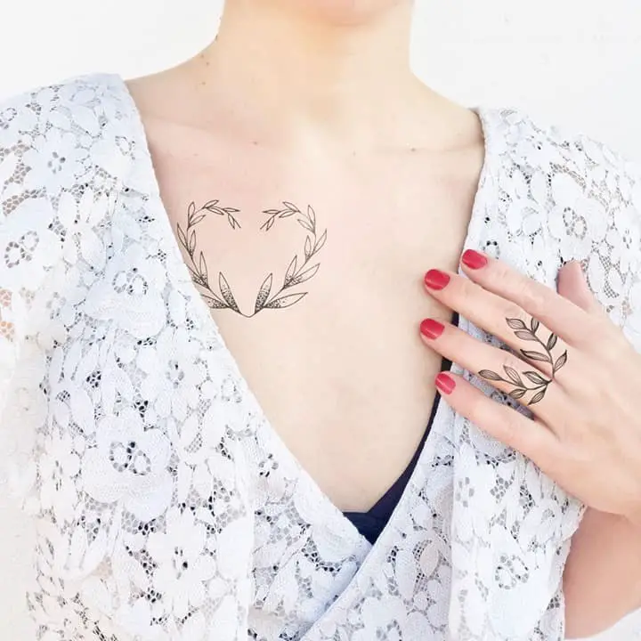 The heart olive branch tattoos