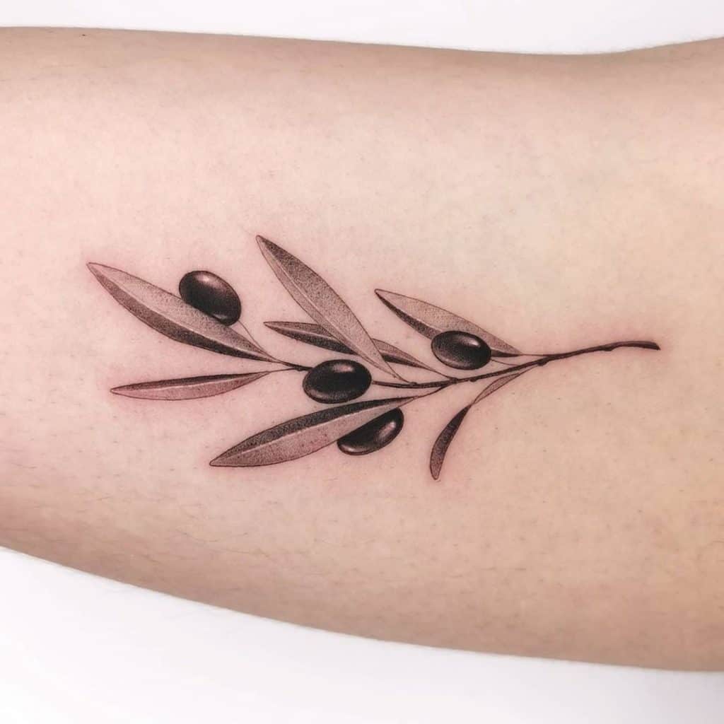 Traditional Olive Branch Tattoo 3