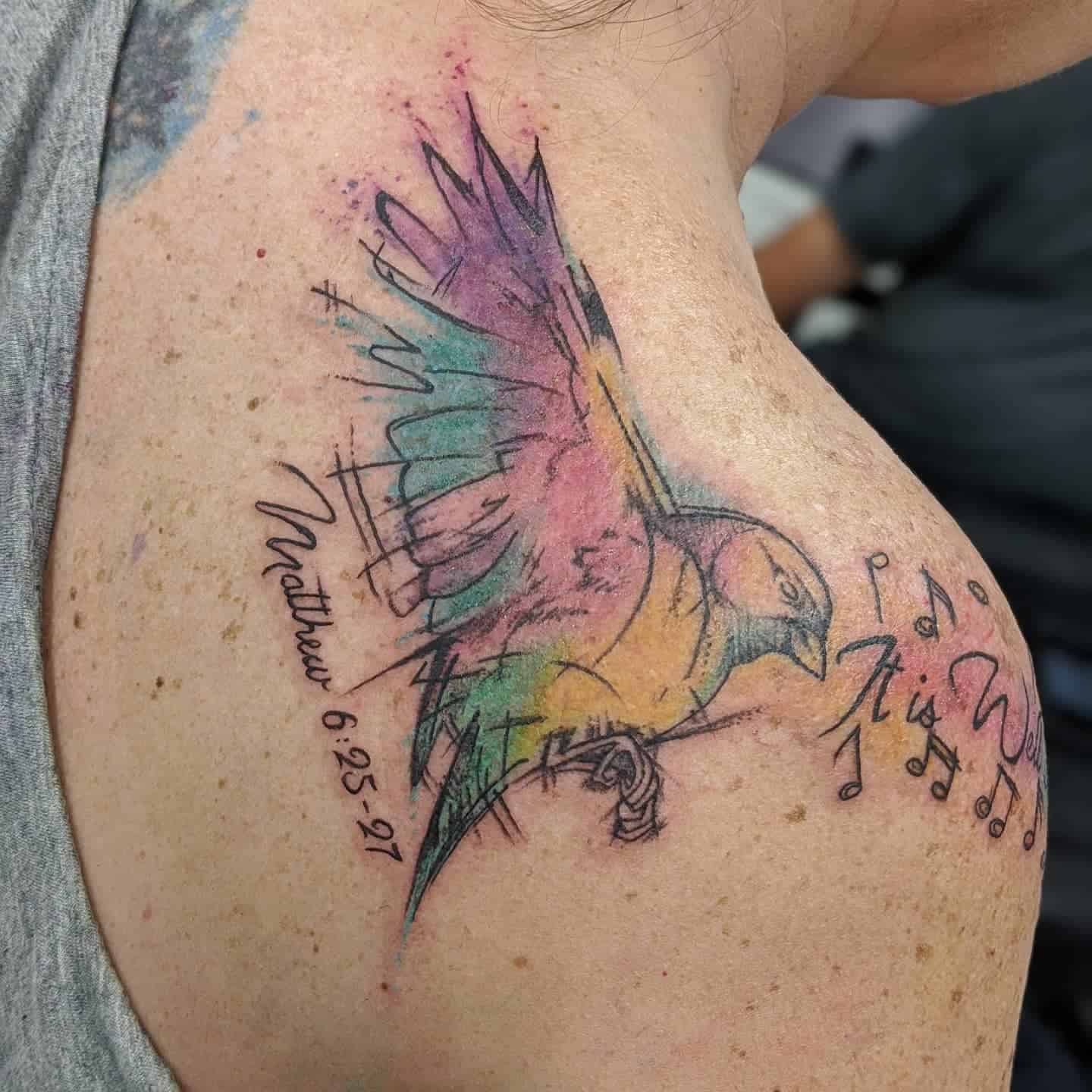 Watercolor Bird Tattoos Meaning 2