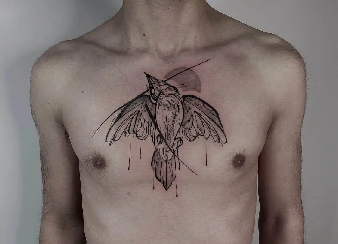Bird Sternum Tattoo 1