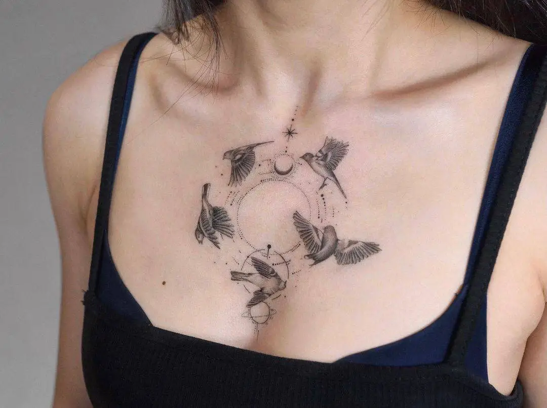 Bird Sternum Tattoo 2
