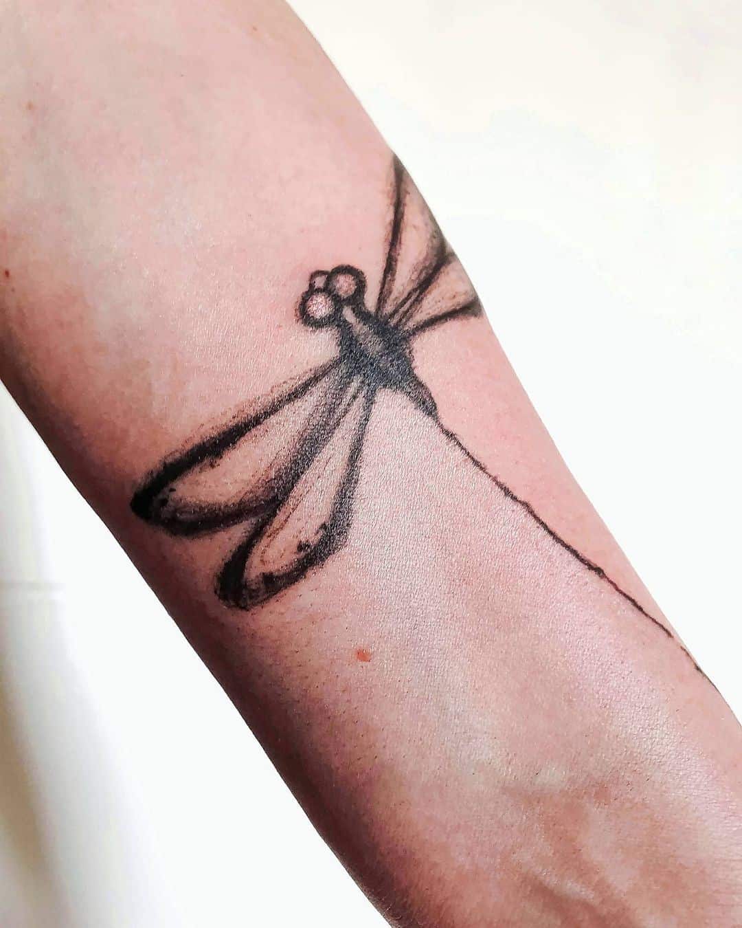 Black Small Dragonfly Ink