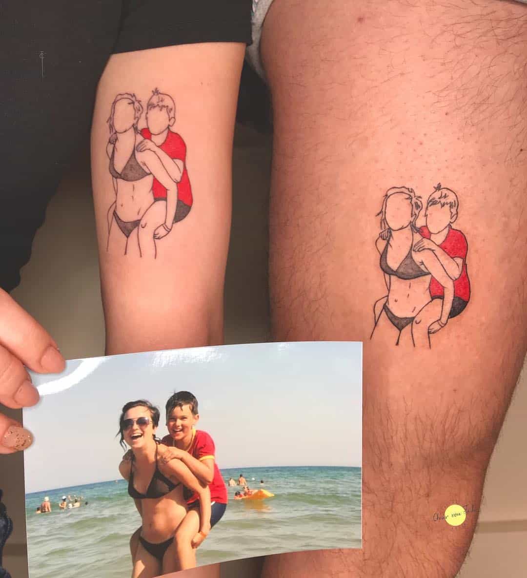 Brother and Sister Portrait Tattoo 1
