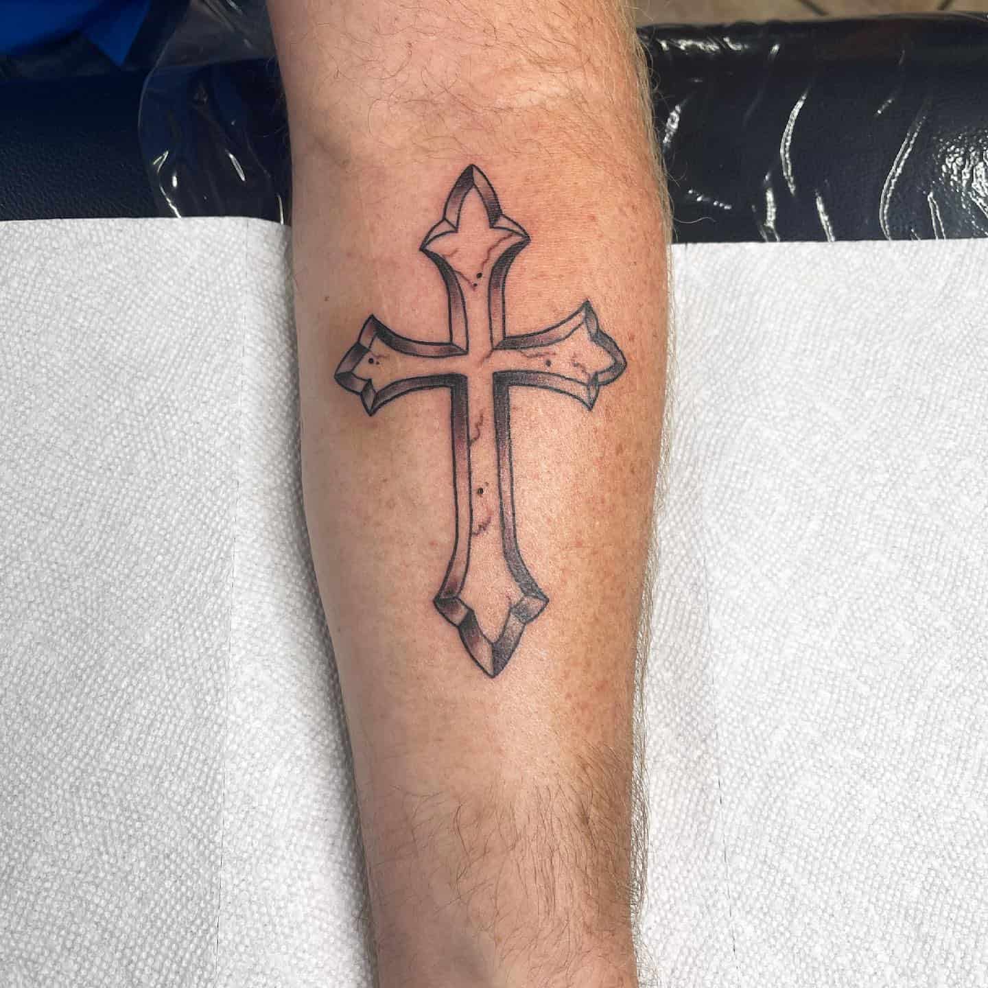 Cross Forearm Tattoo 2