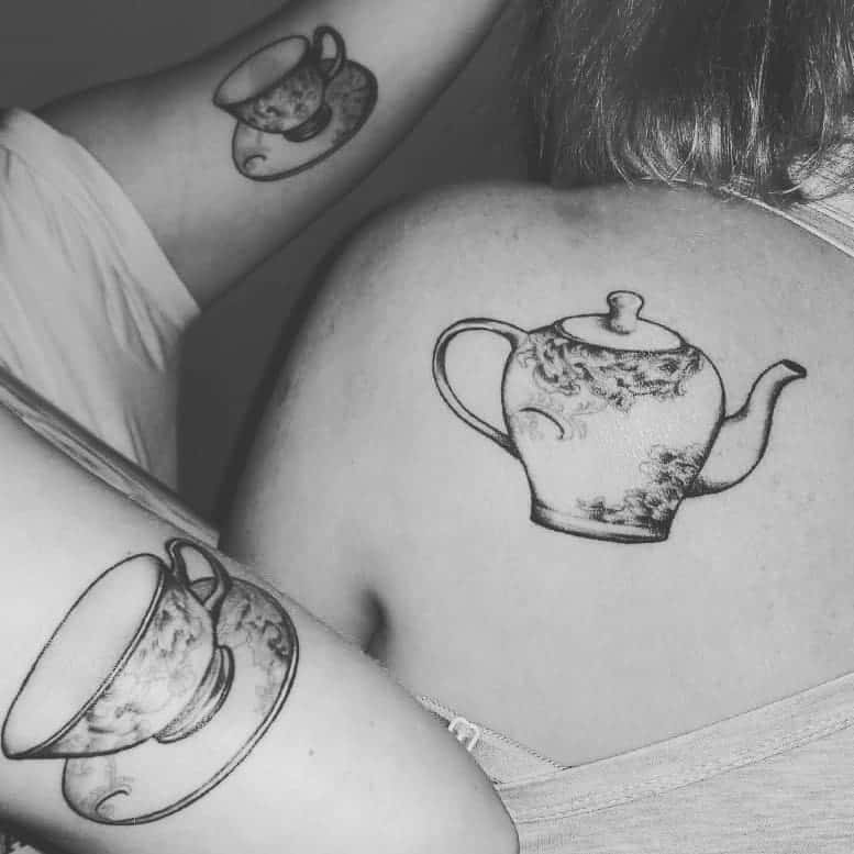 Cup and Teapot Brother and Sister Tattoos 1