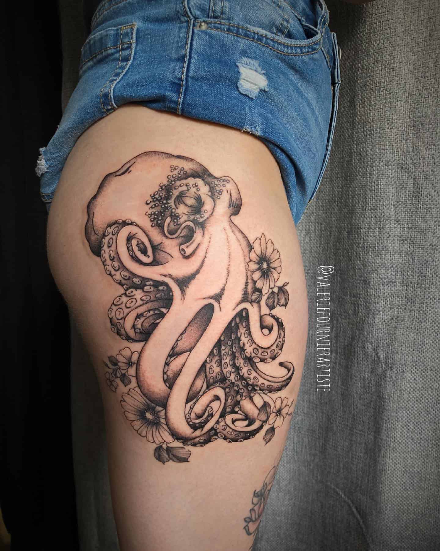 Detailed Octopus Tattoo Design