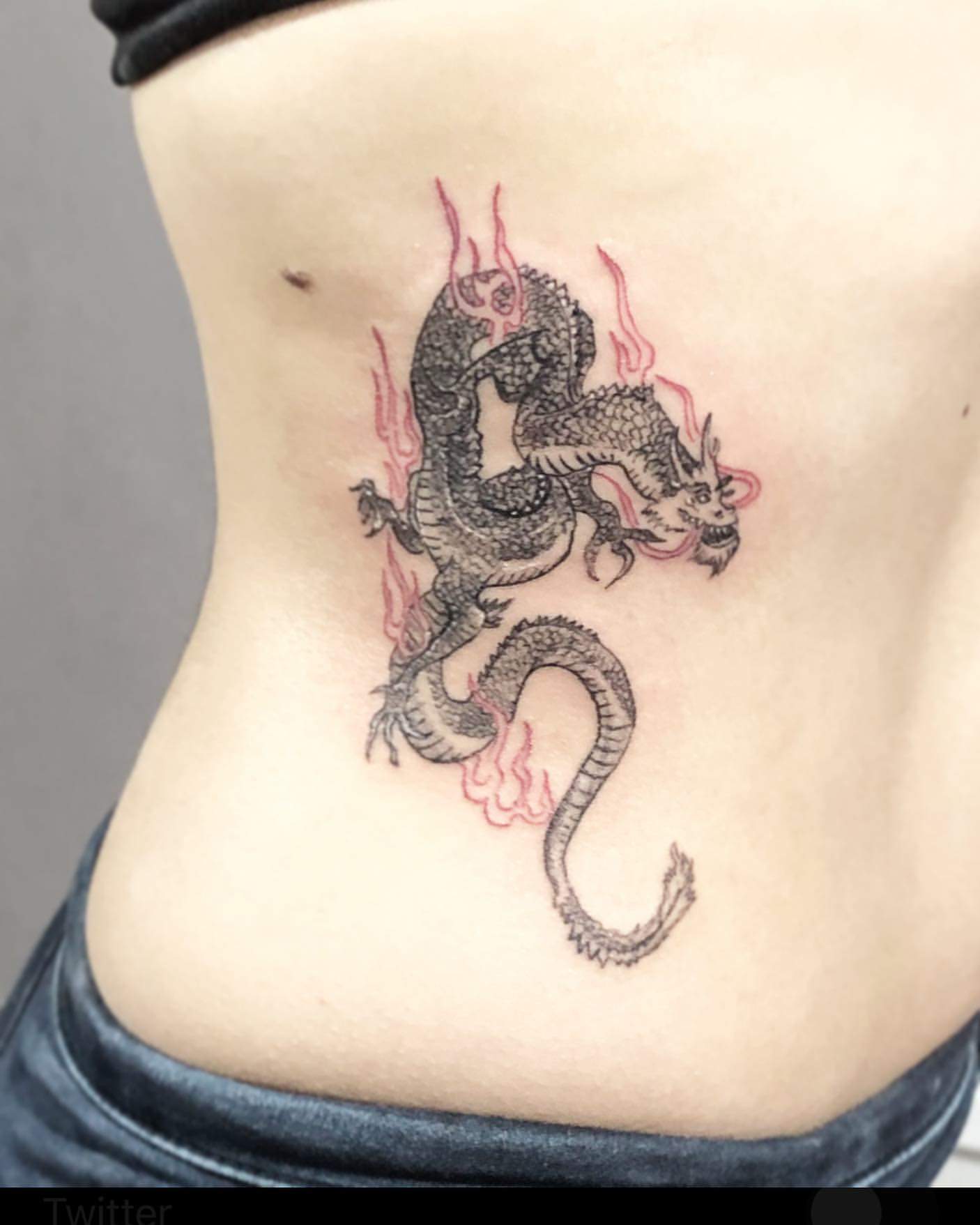 Dragon side tattoo 2