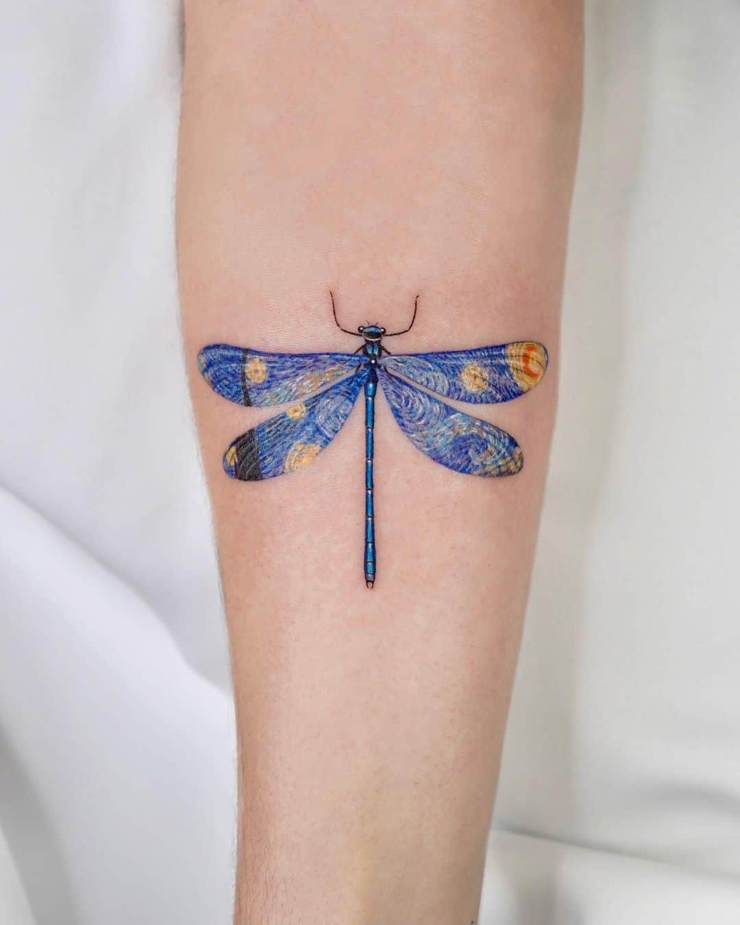 Dragonfly Tattoo Small Blue Print
