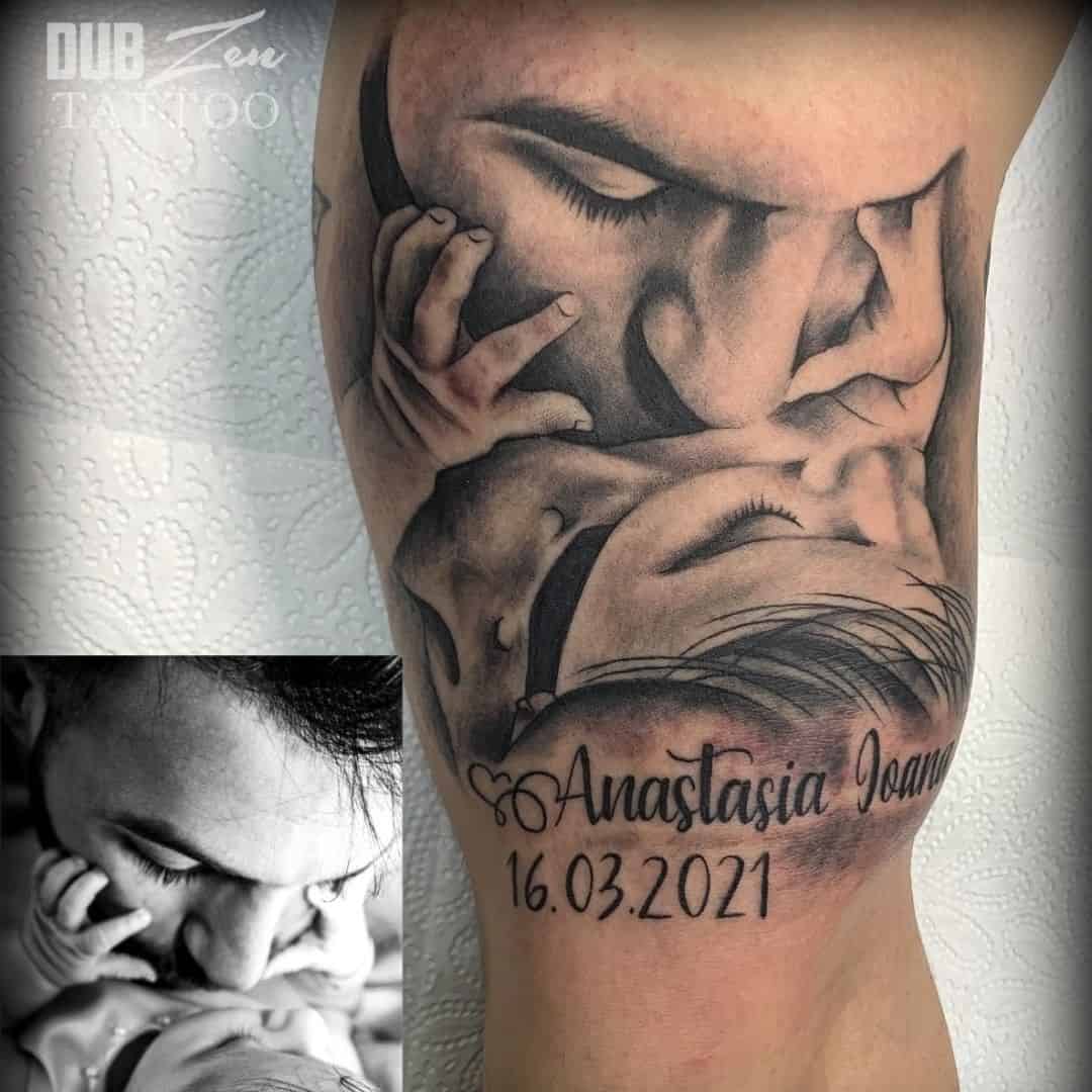 Father and Daughter Realistic Tattoo 2