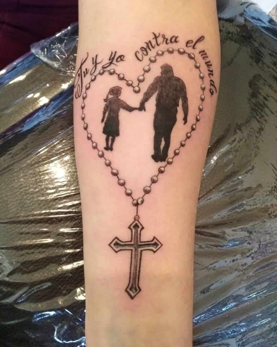 Father and Daughter Silhouette Tattoo 2