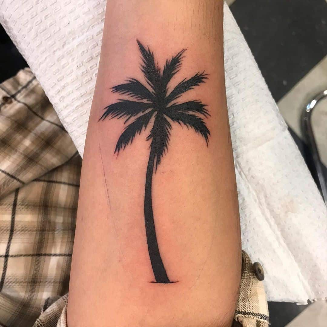 Forearm Palm Tree Tattoo 1
