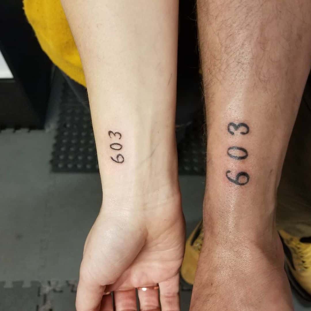 Number Brother and Sister Tattoos 3