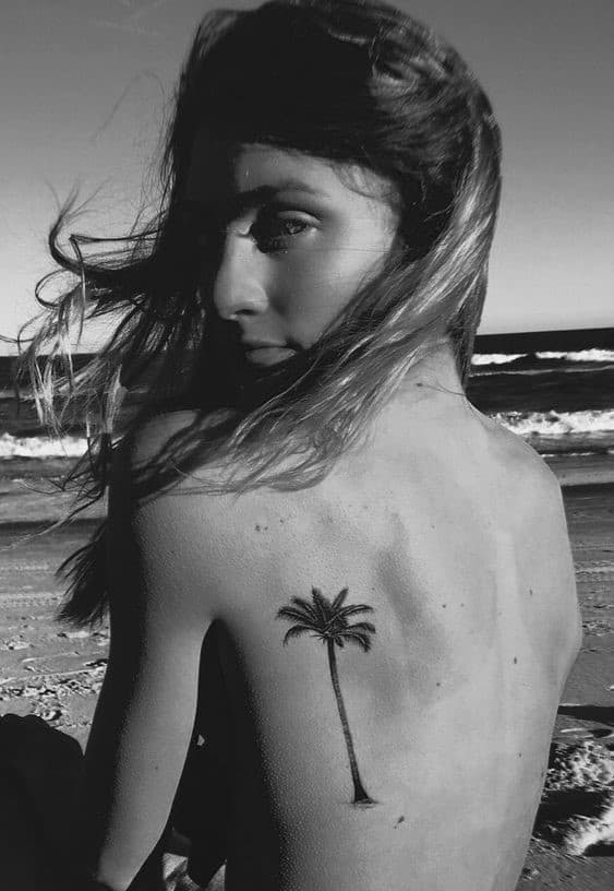 Palm Tree Back Tattoo 1