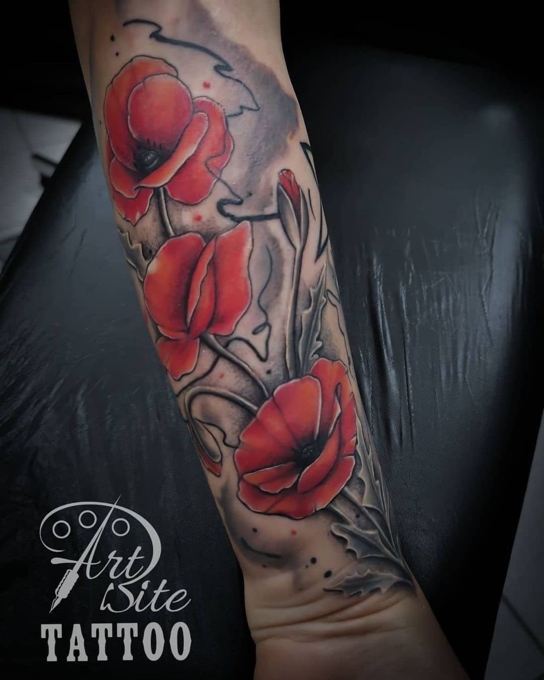 Poppy Flower Tattoo Designs Forearm Idea