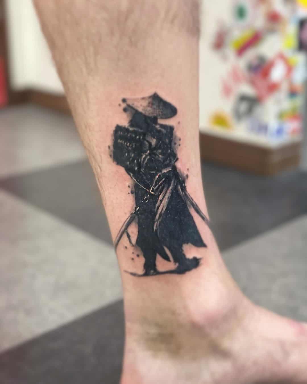 Precise Samurai Tattoo Black Ink