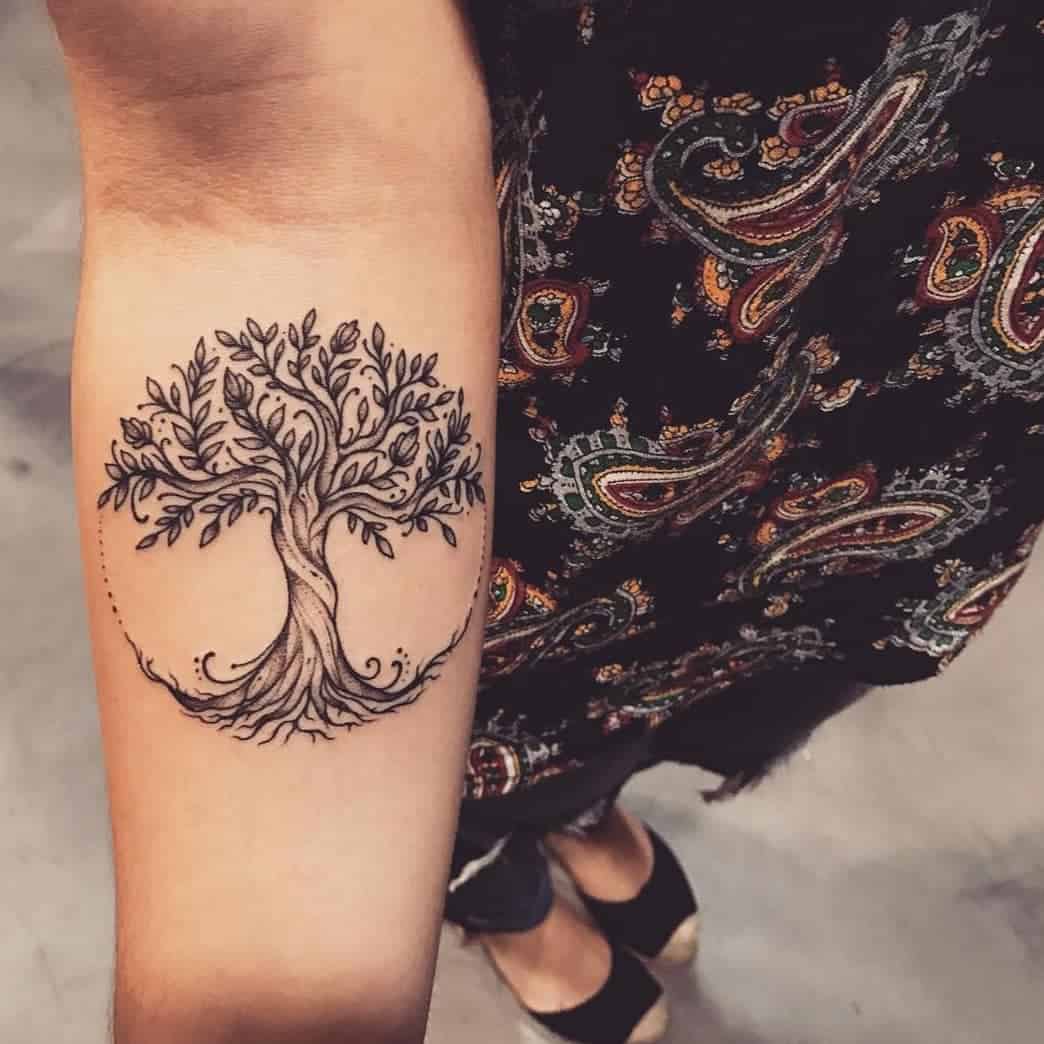 Simple Tree Forearm Tattoo for Women