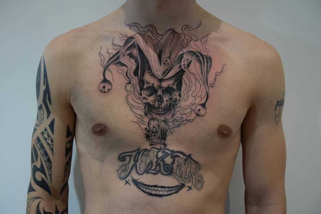Skull Sternum Tattoo 1