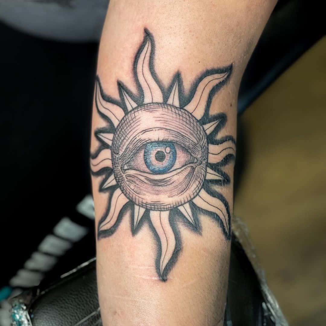 Sun Inspired Evil Eye Print 