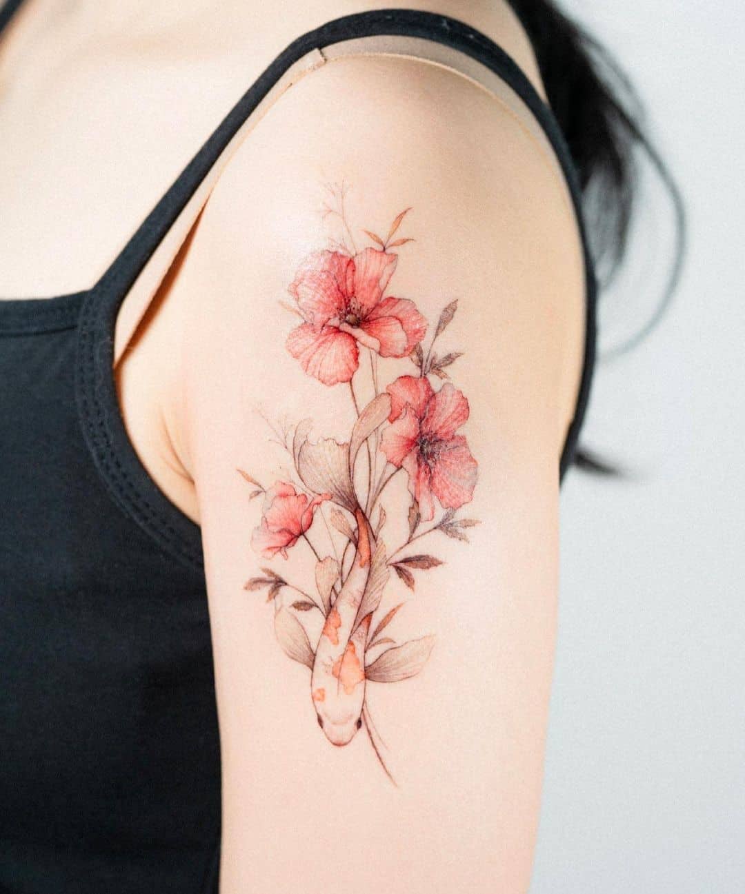 Traditional Poppy Flower Tattoo