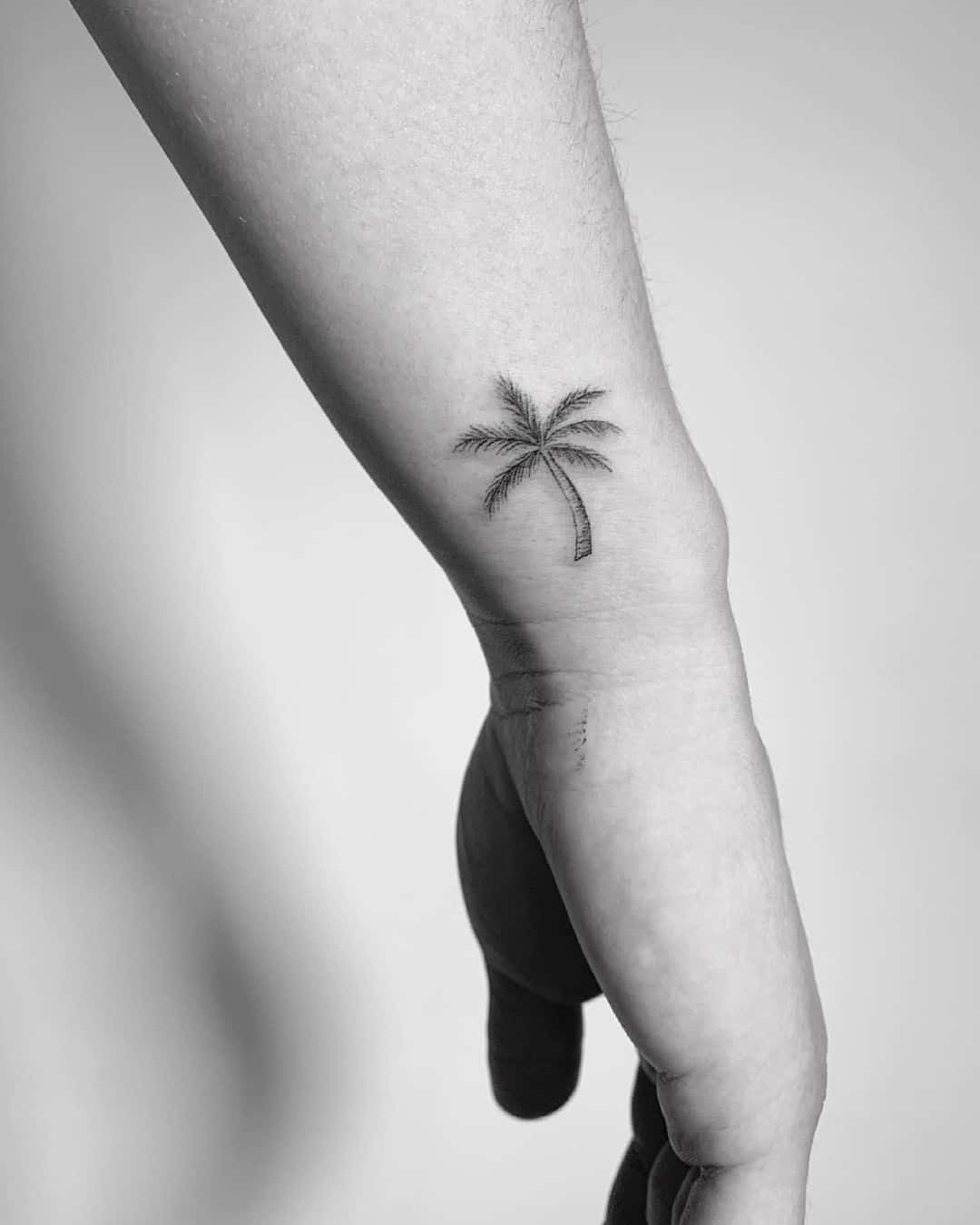 Wrist Palm Tree Tattoo 1
