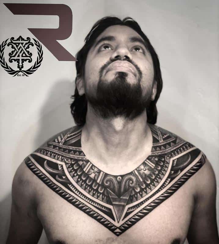 Aztec Chest Tattoo 3
