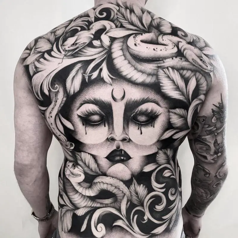 Back Medusa Tattoo 2