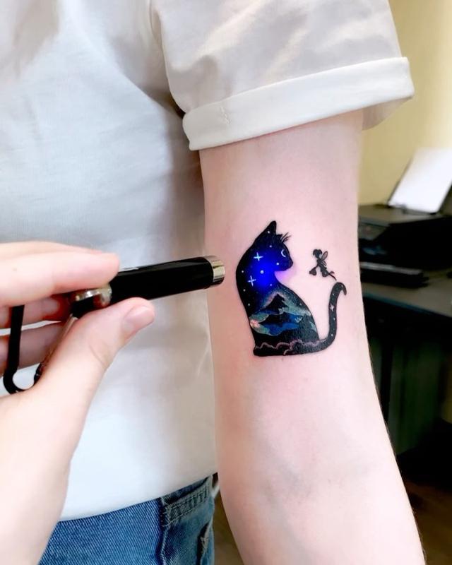 Cat Glow In The Dark Tattoo 3