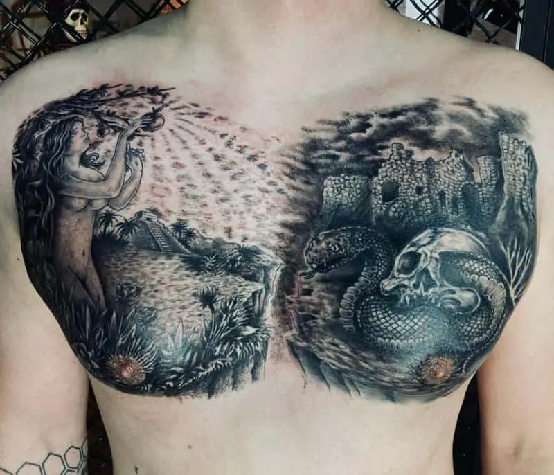 Cover up chest tattoo 1