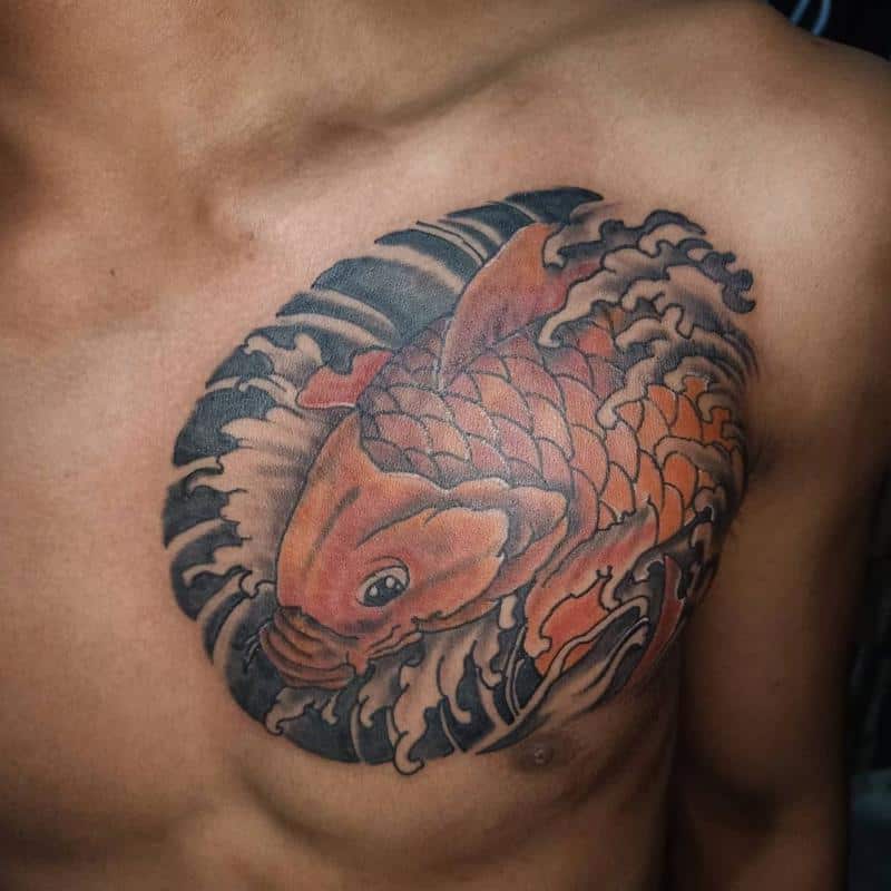 Half chest tattoo 3