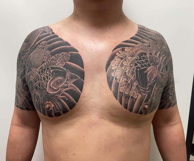 Japanese chest tattoo 1