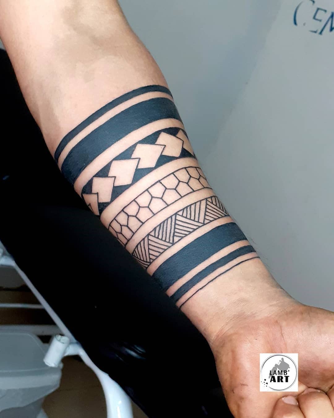 Large Tribal Bracelet Tattoo Design 