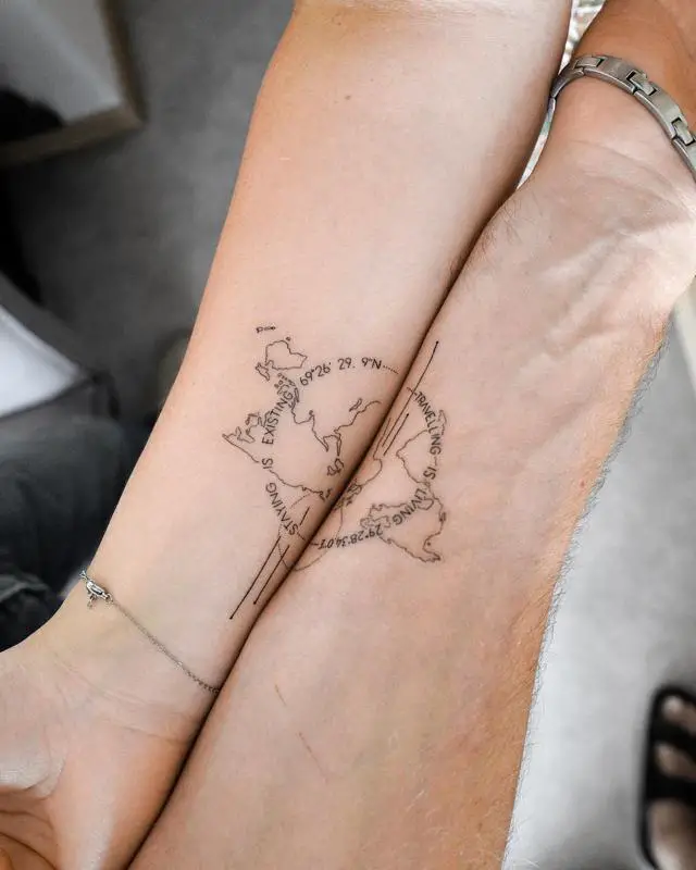 Maps Tattoo On The Wrist