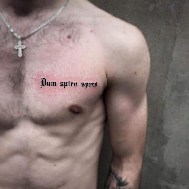 Quote chest tattoo 2