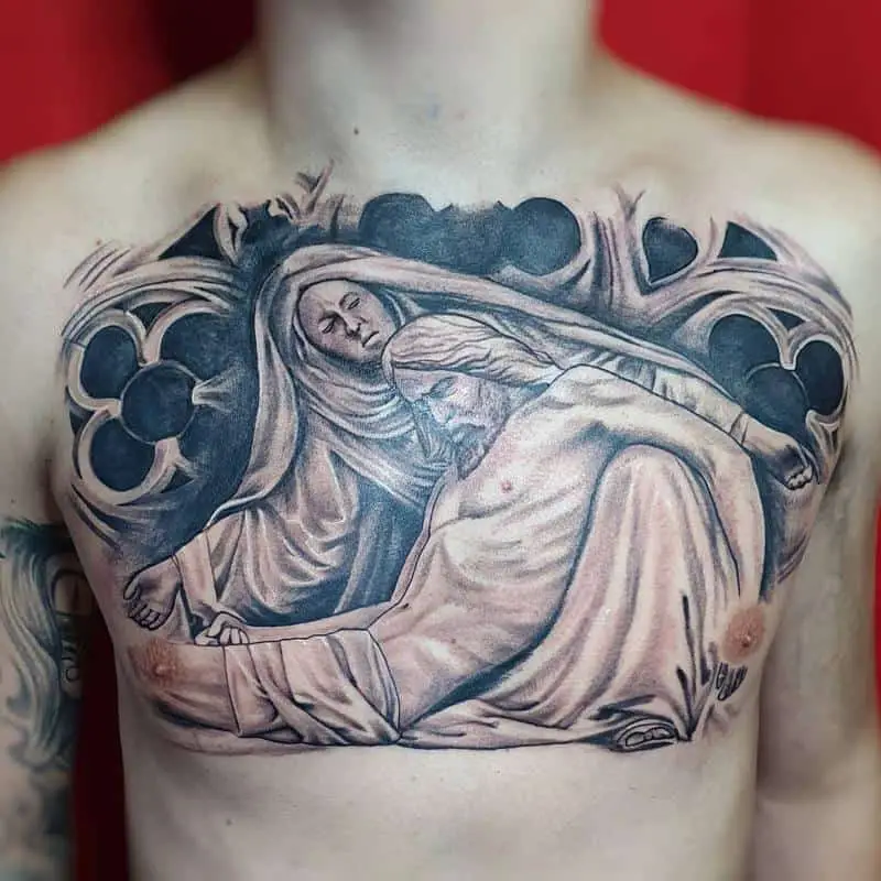 Religious chest tattoo 3